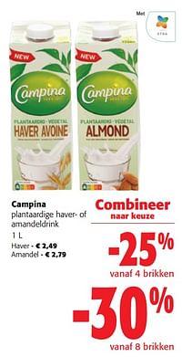 Campina plantaardige haver- of amandeldrink-Campina