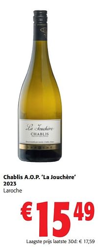 Chablis a.o.p. la jouchère-Witte wijnen