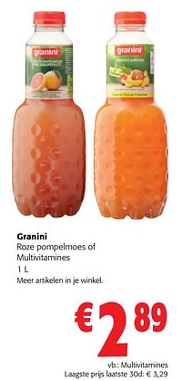 Granini roze pompelmoes of multivitamines-Granini