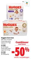 Promoties Huggies extra care alle luiers of pants - Huggies - Geldig van 11/09/2024 tot 24/09/2024 bij Colruyt