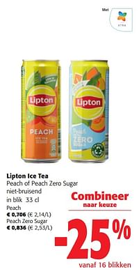 Lipton ice tea peach of peach zero sugar niet-bruisend-Lipton