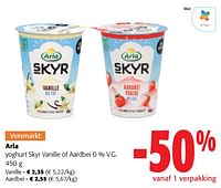 Promoties Arla yoghurt skyr vanille of aardbei - Arla - Geldig van 11/09/2024 tot 24/09/2024 bij Colruyt