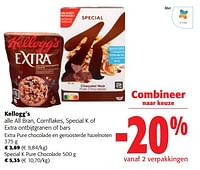 Kellogg`s alle all bran, cornflakes, special k of extra ontbijtgranen of bars-Kellogg