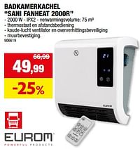 Eurom badkamerkachel sani fanheat 2000r-Eurom