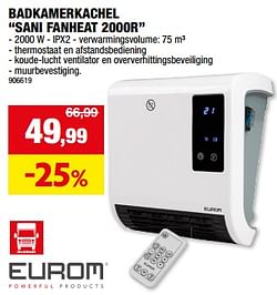 Eurom badkamerkachel sani fanheat 2000r