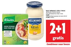 Knorr, hellmann`s, calvé of amora alle koude of warme sauzen