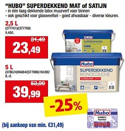 Hubo superdekkend mat of satijn