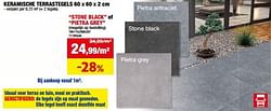 Keramische terrastegels stone black of pietra grey