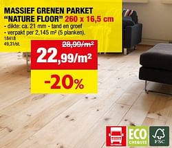 Massief grenen parket nature floor