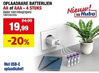 Oplaadbare batterijen aa of aaa-Huismerk - Hubo 