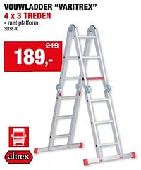 Vouwladder varitrex 4 x 3 treden-Altrex