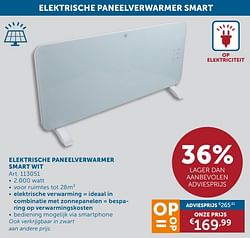 Elektrische paneelverwarmer smart wit