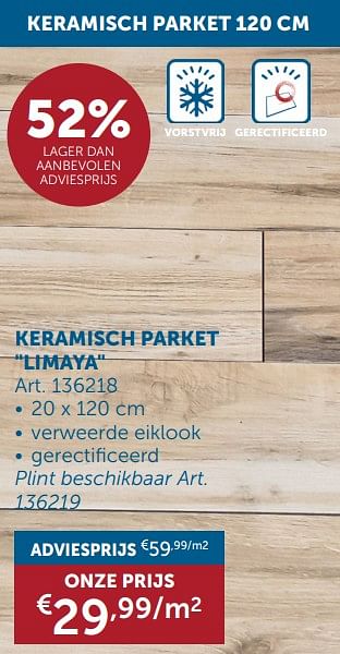 Promoties Keramisch parket limaya - Huismerk - Zelfbouwmarkt - Geldig van 17/09/2024 tot 14/10/2024 bij Zelfbouwmarkt