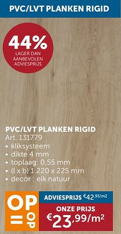 Pvc-lvt planken rigid