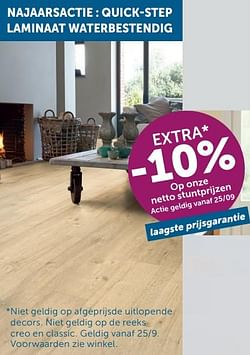 Quick-step laminaat waterbestendig extra -10% op onze netto stuntprijzen