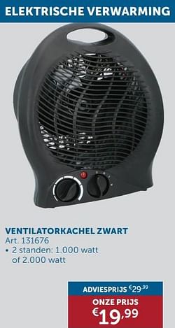 Ventilatorkachel zwart