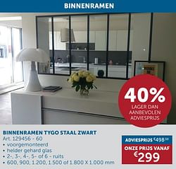 Binnenramen tygo staal zwart