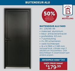 Buitendeur alu faro