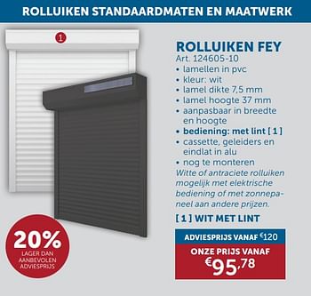 Promoties Rolluiken fey wit met lint - Huismerk - Zelfbouwmarkt - Geldig van 17/09/2024 tot 14/10/2024 bij Zelfbouwmarkt