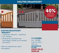 Houten draaipoort meranti dubbel-Huismerk - Zelfbouwmarkt