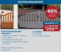 Houten draaipoort meranti enkel-Huismerk - Zelfbouwmarkt