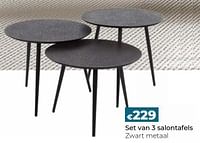 Promoties Set van 3 salontafels - Huismerk - Euroshop - Geldig van 10/09/2024 tot 31/12/2024 bij Euro Shop