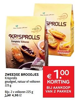 Promoties Zweedse broodjes krisprolls volkoren - Krisprolls - Geldig van 11/09/2024 tot 24/09/2024 bij Alvo