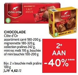 Chocolade côte d’or bouchée melk praline