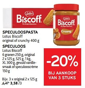 Promoties Speculoos lotus biscoff original - Lotus Bakeries - Geldig van 11/09/2024 tot 24/09/2024 bij Alvo