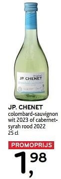 Jp. chenet colombard-sauvignon wit 2023 of cabernetsyrah rood 2022-Witte wijnen