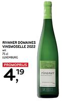 Promoties Rivaner domaines vinsmoselle 2022 wit - Witte wijnen - Geldig van 11/09/2024 tot 24/09/2024 bij Alvo