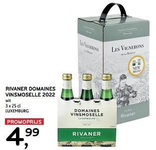 Promoties Rivaner domaines vinsmoselle 2022 wit - Witte wijnen - Geldig van 11/09/2024 tot 24/09/2024 bij Alvo