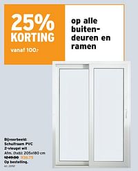 Schuifraam pvc 2-vleugel wit-Huismerk - Gamma