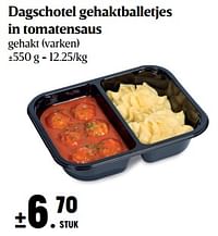 Dagschotel gehaktballetjes in tomatensaus gehakt varken-Huismerk - Buurtslagers