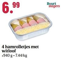 4 hamrolletjes met witloof-Huismerk - Buurtslagers