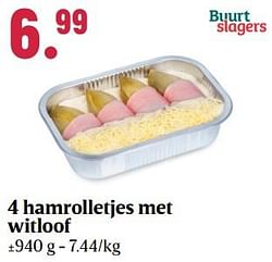 4 hamrolletjes met witloof