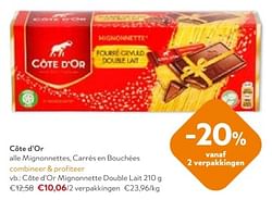 Céte d`or mignonnette double lait