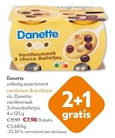 Promoties Danette vanillesmaak 3 chocobolletjes - Danone - Geldig van 11/09/2024 tot 24/09/2024 bij OKay