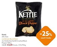 Promoties Kettle sea salt + crushed black pepper - Kettle - Geldig van 11/09/2024 tot 24/09/2024 bij OKay