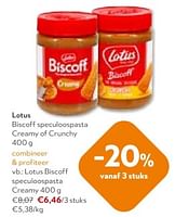 Promoties Lotus biscoff speculoospasta creamy - Lotus Bakeries - Geldig van 11/09/2024 tot 24/09/2024 bij OKay