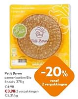 Promoties Petit baron pannenkoeken bio - Petit Baron - Geldig van 11/09/2024 tot 24/09/2024 bij OKay