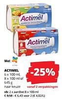 Promoties Actimel aardbei - Danone - Geldig van 12/09/2024 tot 25/09/2024 bij Spar (Colruytgroup)