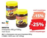 Chocopasta met pure chocolade-Kwatta