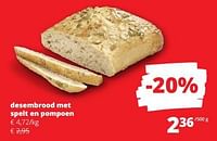 Promoties Desembrood met spelt en pompoen - Huismerk - Spar Retail - Geldig van 12/09/2024 tot 25/09/2024 bij Spar (Colruytgroup)