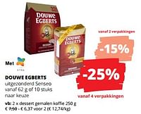 Promoties Dessert gemalen koffie - Douwe Egberts - Geldig van 12/09/2024 tot 25/09/2024 bij Spar (Colruytgroup)