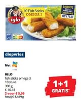 Promoties Iglo fish sticks omega 3 - Iglo - Geldig van 12/09/2024 tot 25/09/2024 bij Spar (Colruytgroup)