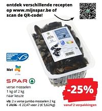 Verse jumbo mosselen-Spar