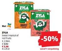 Promoties Zyla boost tropical of red fruits - zyla - Geldig van 12/09/2024 tot 25/09/2024 bij Spar (Colruytgroup)