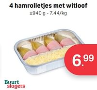 4 hamrolletjes met witloof-Huismerk - Buurtslagers