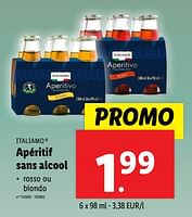 Promotions Apéritif sans alcool - Italiamo - Valide de 18/09/2024 à 24/09/2024 chez Lidl